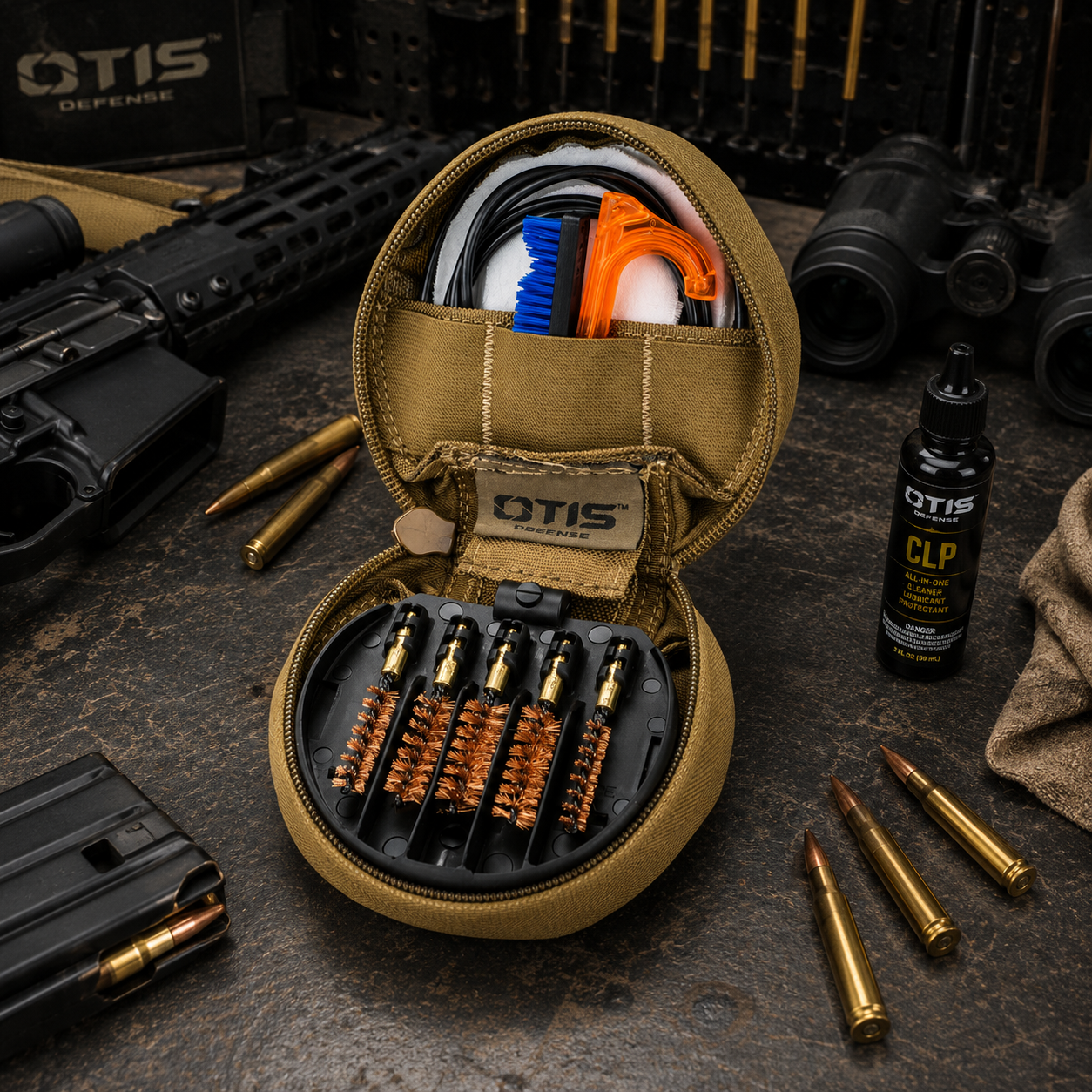 קיט ניקוי צבאי ללוחם מתאים לרובה M4, לאקדח 9 מ"מ ולנגב 7.62 OTIS – תמונה 2