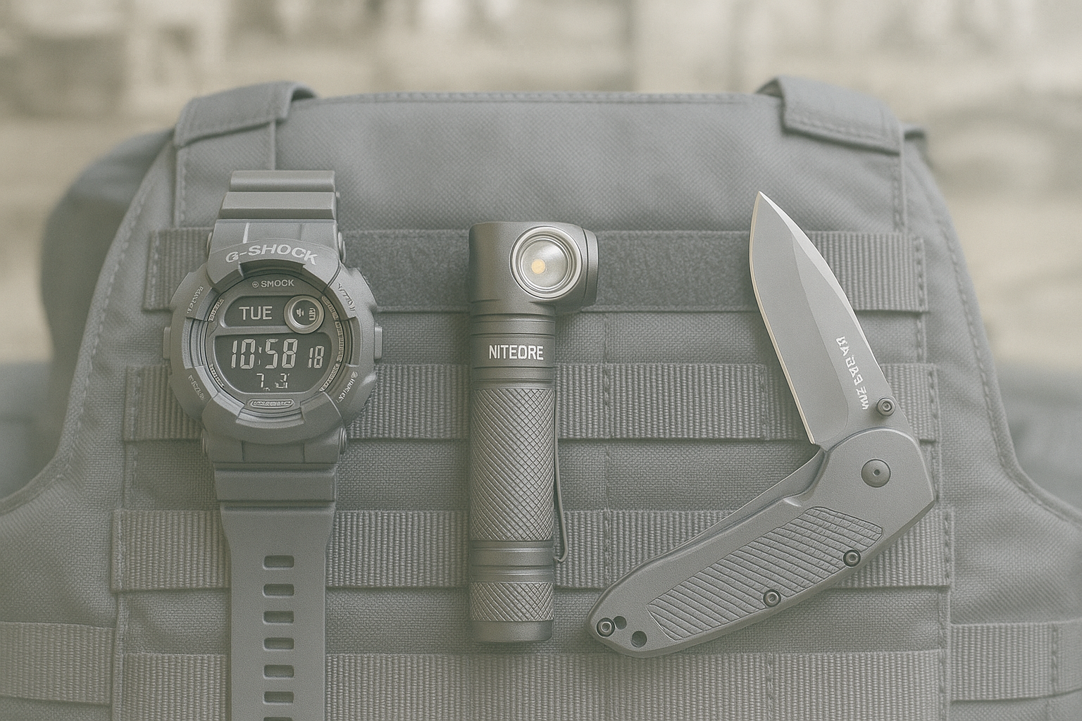 לוחם חוד - מוצרים על התיק בהיר