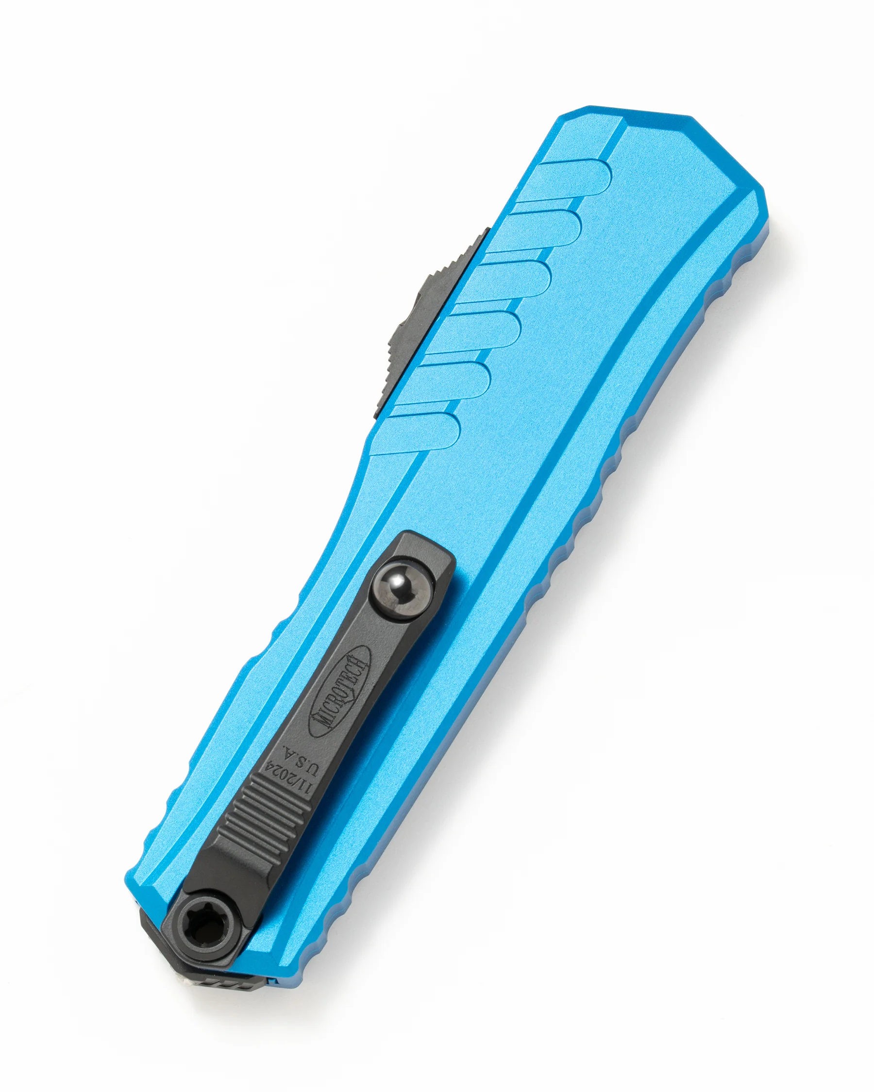 Microtech Cypher II – אולר אוטומטי OTF טורקיז/שחור – תמונה 2