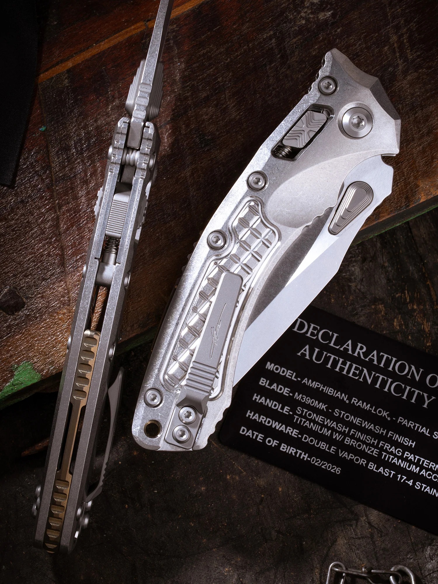 Microtech Amphibian Marfione Select – אולר מהדורה מוגבלת מטיטניום – תמונה 3