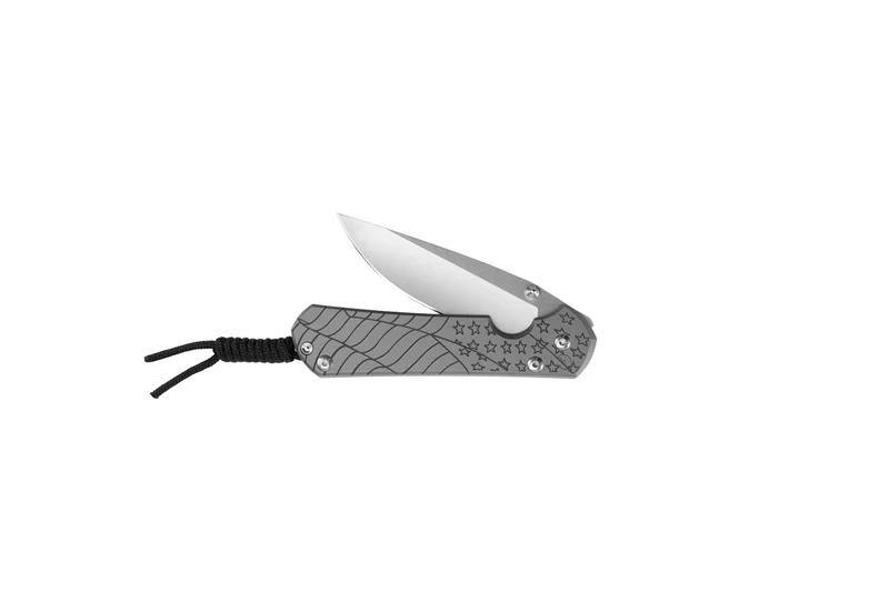 Large Sebenza 31 CGG Forever Flag עם להב Drop Point בגימור Polished
